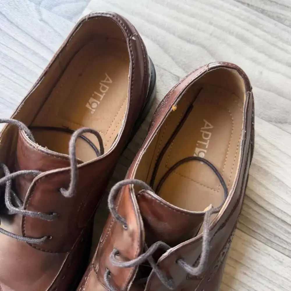 Vintage APT.9 Brown Leather Wingtip Oxford Shoes